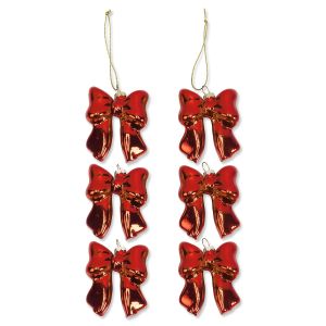 Red Bow Glass Ornaments