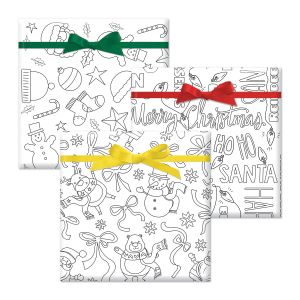 Color Your Own Christmas Gift Wrap Trio - BOGO