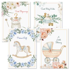 Vintage Watercolor Baby Cards