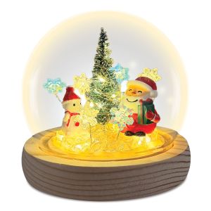 LED Santa & Snowman Globe