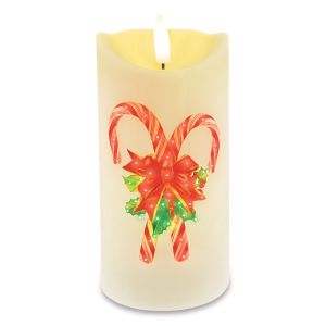 Candy Cane Christmas LED Candle