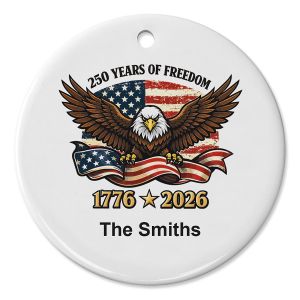 Freedom Eagle Personalized Round Ornament