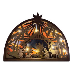 LED Wooden Nativity Deco