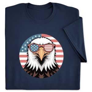 Eagle with Sunglasses Navy T-Shirt