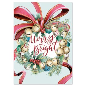 Festive Wreath Deluxe Foil Christmas Cards