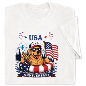 Golden Retriever Rafting White Adult T-Shirt