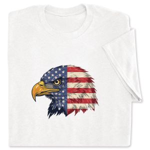 Eagle Head Flag White Adult T-Shirt