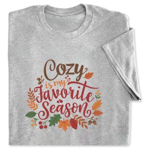 Cozy is My Favorite Season Grey Adult T-Shirt