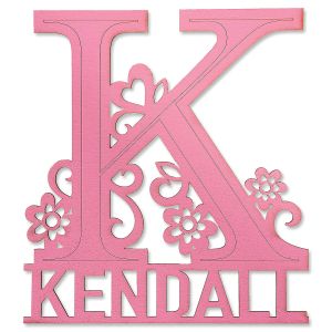 Pink Name & Initial Personalized Plaque