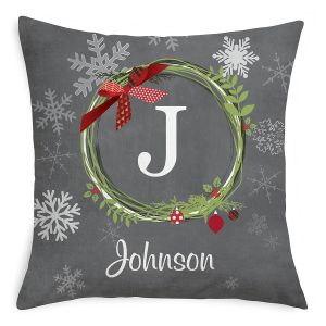 Christmas Wreath Personalized Pillow