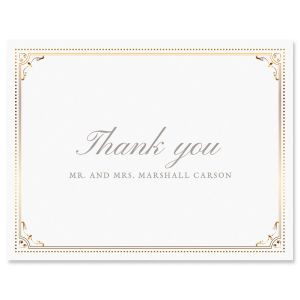 Personalized Gold Frame Thank You Cards