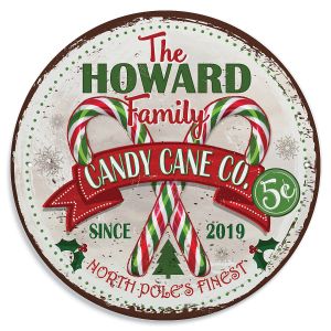 Personalized Candy Cane Co. Tin Sign
