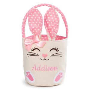 Personalized Pink Bunny Easter Basket