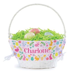 Personalized Bunny Easter Basket with Liner