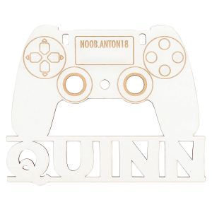 White Gaming Controller Personalized Wood Plaque