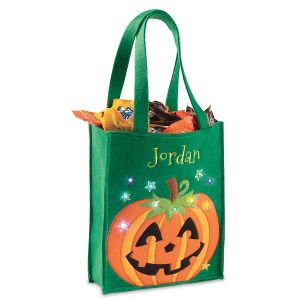 Halloween Personalized Light-up Pumpkin Tote Bag