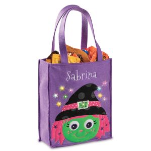 Halloween Personalized Light-up Witch Tote Bag
