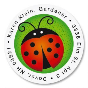 Ladybugs Round Address Labels