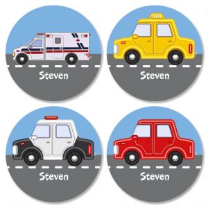 Vehicles Kids' Personalized Stickers