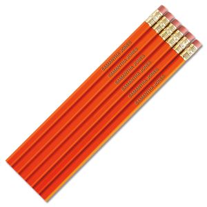 Orange #2 Hardwood Personalized Pencils