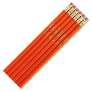 Orange #2 Hardwood Personalized Pencils