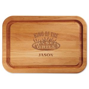 King of the Grill Engraved Wood Cutting Board