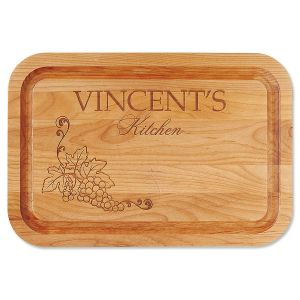 Vineyard Red Alder Engraved Wood Cutting Board