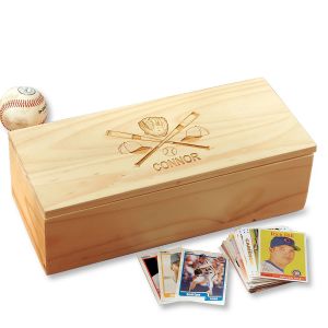 Wooden Baseball Card Storage Boxes