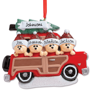 Woody Wagon Family Personalized Christmas Ornament