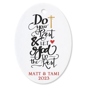 Personalized Do your Best Oval Christmas Ornaments