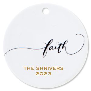 Personalized Faith Round Christmas Ornaments