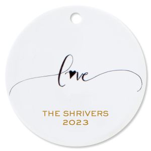 Personalized Love Round Christmas Ornaments