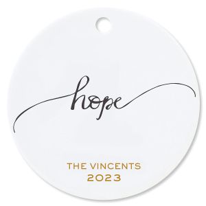 Personalized Hope Round Christmas Ornaments