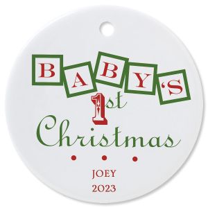 Personalized Baby's 1st Round Christmas Ornament
