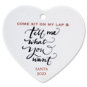 Personalized Come Sit on My Lap Heart Christmas Ornament