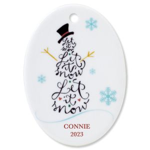 Let it Snow Ceramic Personalized Christmas Ornament