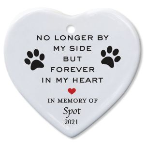Forever In My Heart Pet Memorial Ceramic Personalized Christmas Ornament