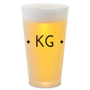 Diamond Initials Personalized Pint Beer Glass