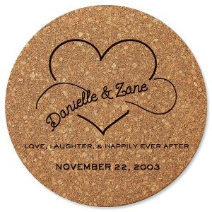 Happily Ever After Round Cork Personalized Trivet