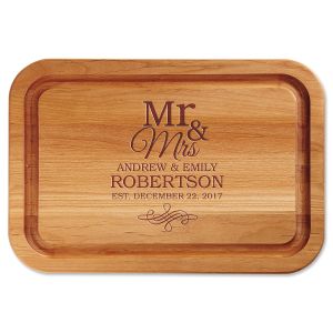 Mr. & Mrs. Engraved Wood Cutting Board
