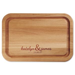 Couples Engraved Wood Cutting Board 
