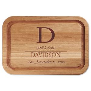 Initial with Name Engraved Wood Cutting Board 