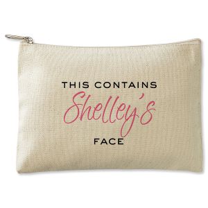 This Contains Zippered Personalized Canvas Pouch