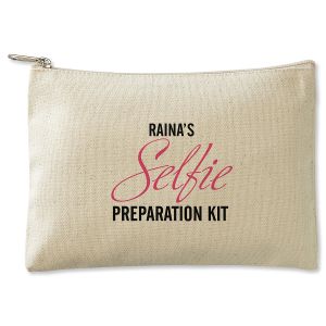 Selfie Prep Kit Zippered Personalized Canvas Pouch