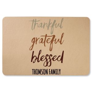 Thankful Grateful Blessed Personalized Doormat