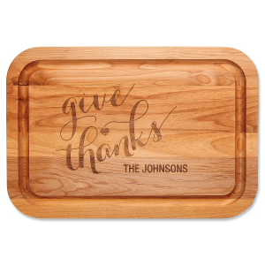 Give Thanks Engraved Wood Cutting Board