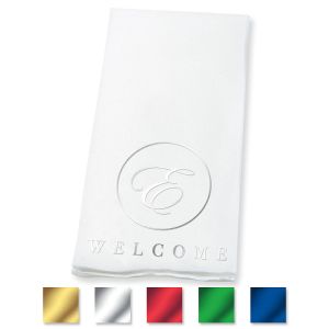 Welcome Circle Initial Foil Stamped Disposable Hand Towels