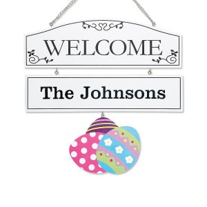Welcome Personalized Plaque with Seasonal Hangers
