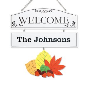 Welcome Personalized Plaque with Seasonal Hangers