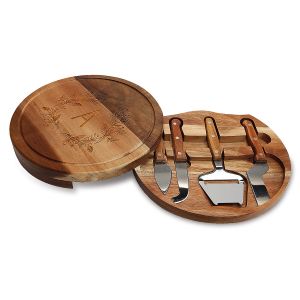 Engraved Wood Cheese Board Set